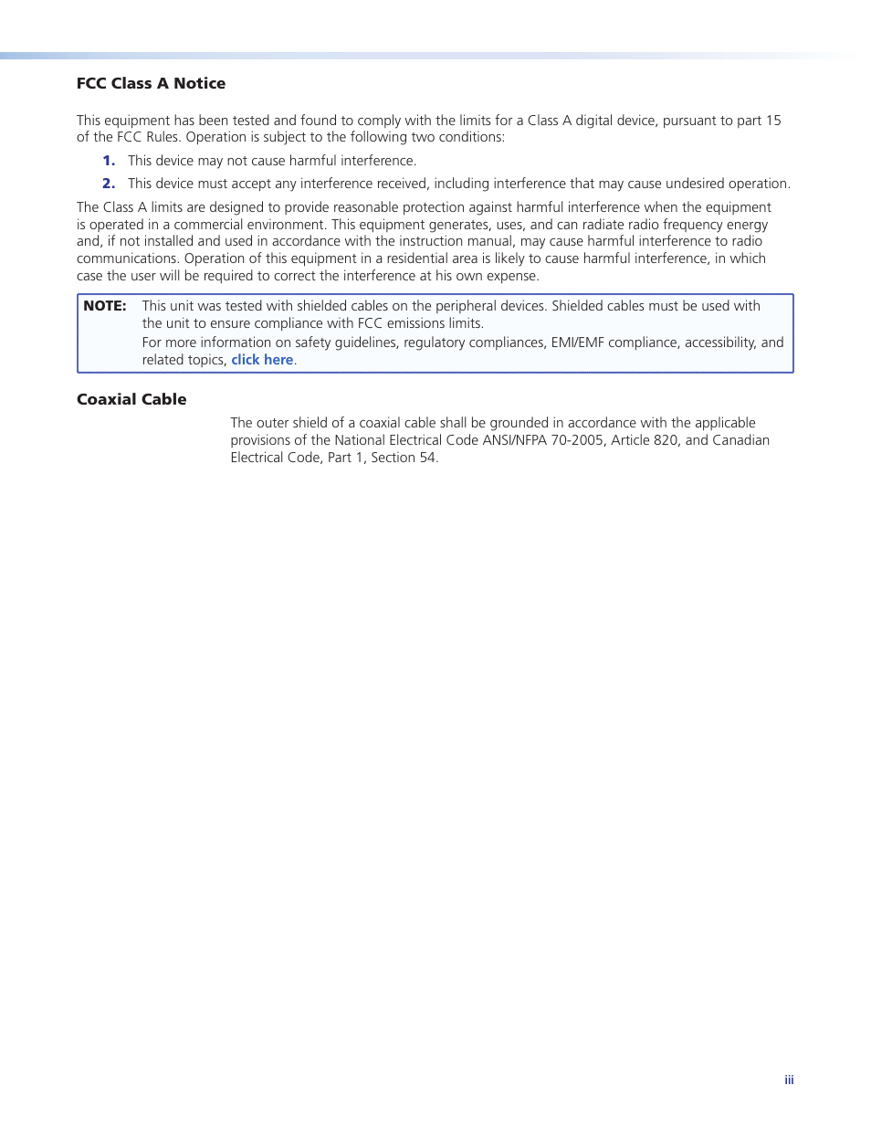 Fcc, copyright, and trademark information | Extron Electronics AVT 200HD User Guide User Manual | Page 3 / 118