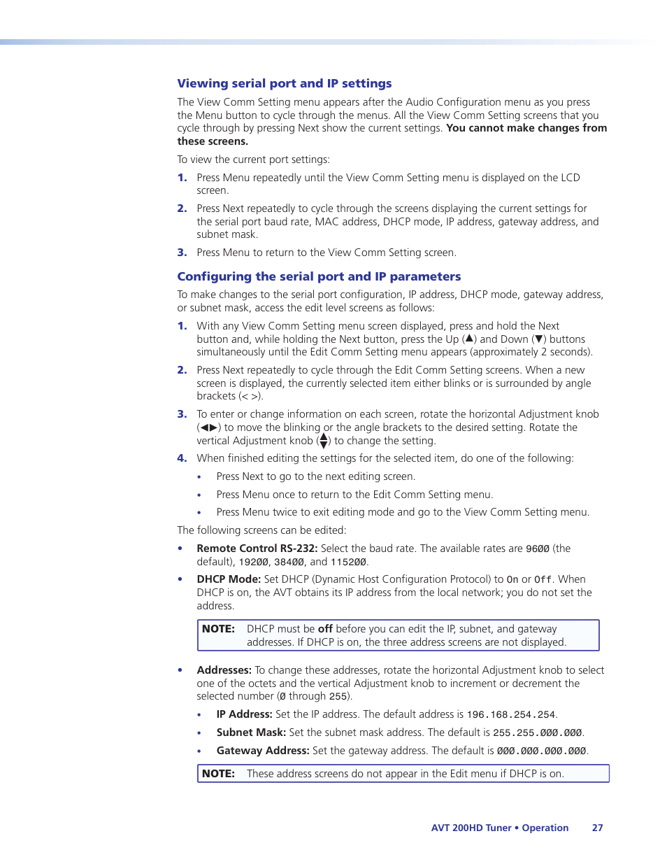 Extron Electronics AVT 200HD User Guide User Manual | Page 33 / 118
