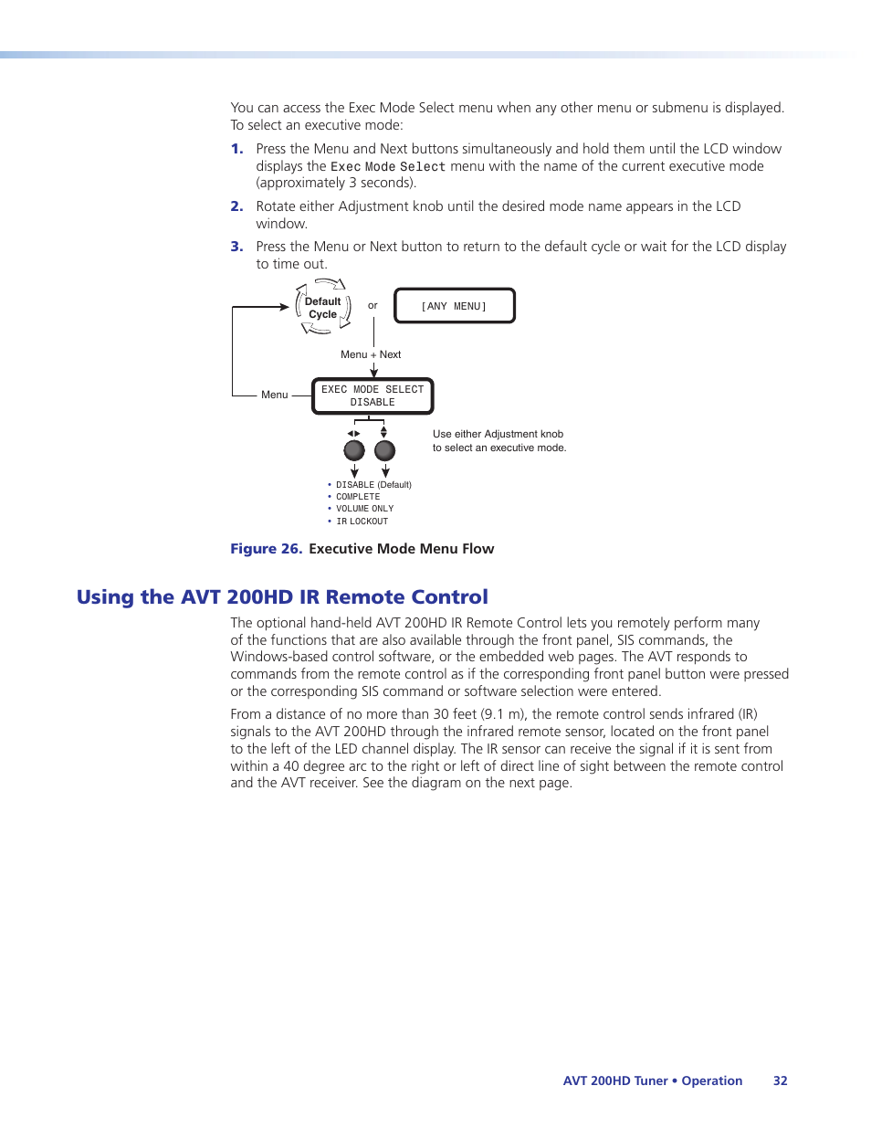 Using the avt 200hd ir remote control, Ed button (see, Using the avt 200hd ir remote | Control, Later in this section), Ol buttons (see, Later in | Extron Electronics AVT 200HD User Guide User Manual | Page 38 / 118