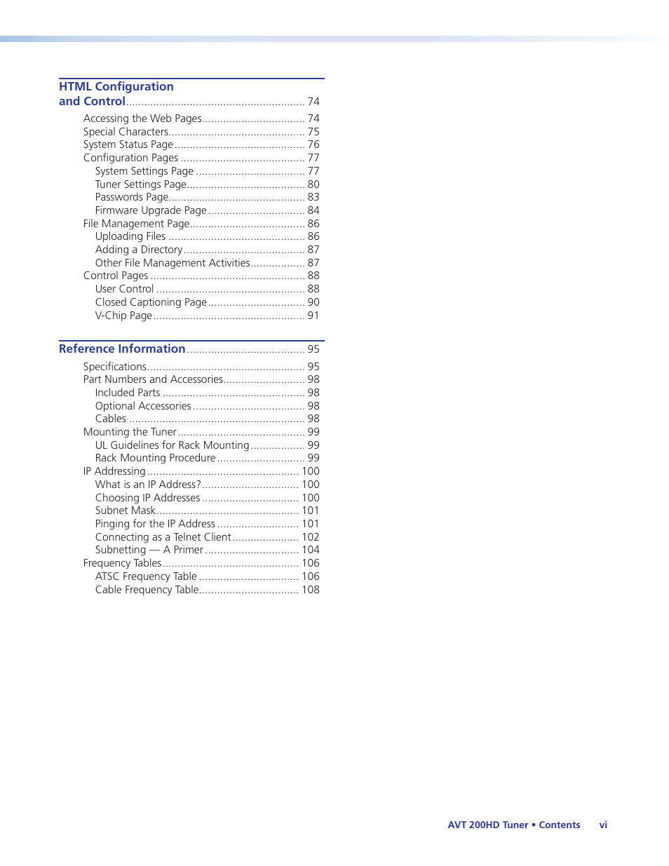 Extron Electronics AVT 200HD User Guide User Manual | Page 6 / 118