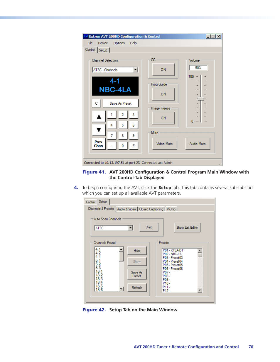 Configuration, Control program | Extron Electronics AVT 200HD User Guide User Manual | Page 76 / 118