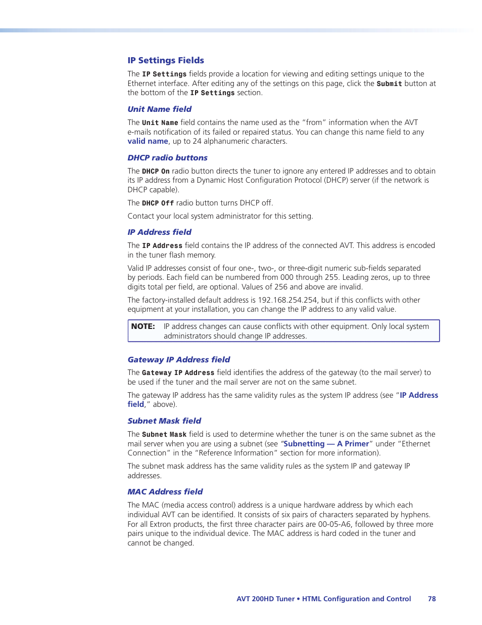 Extron Electronics AVT 200HD User Guide User Manual | Page 84 / 118