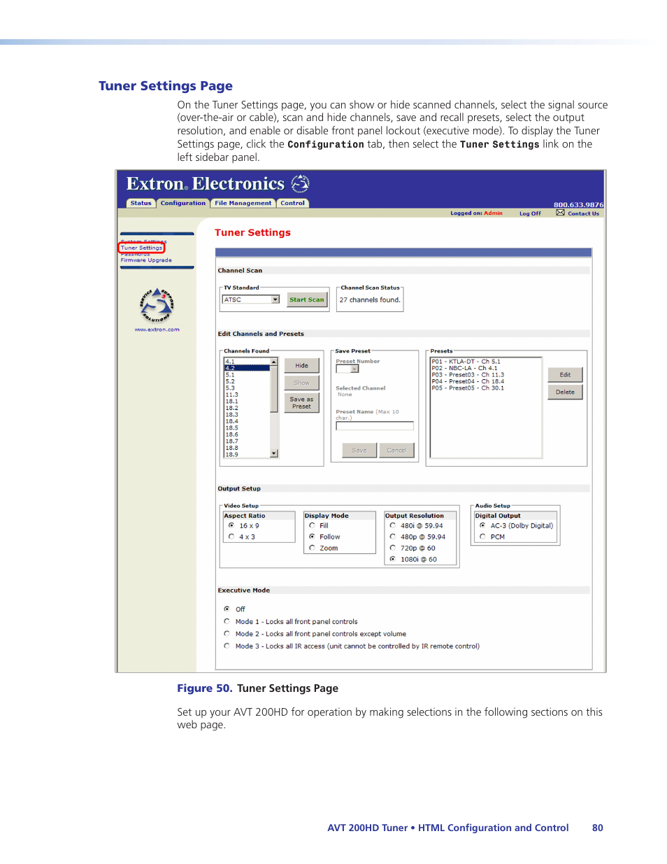 Extron Electronics AVT 200HD User Guide User Manual | Page 86 / 118