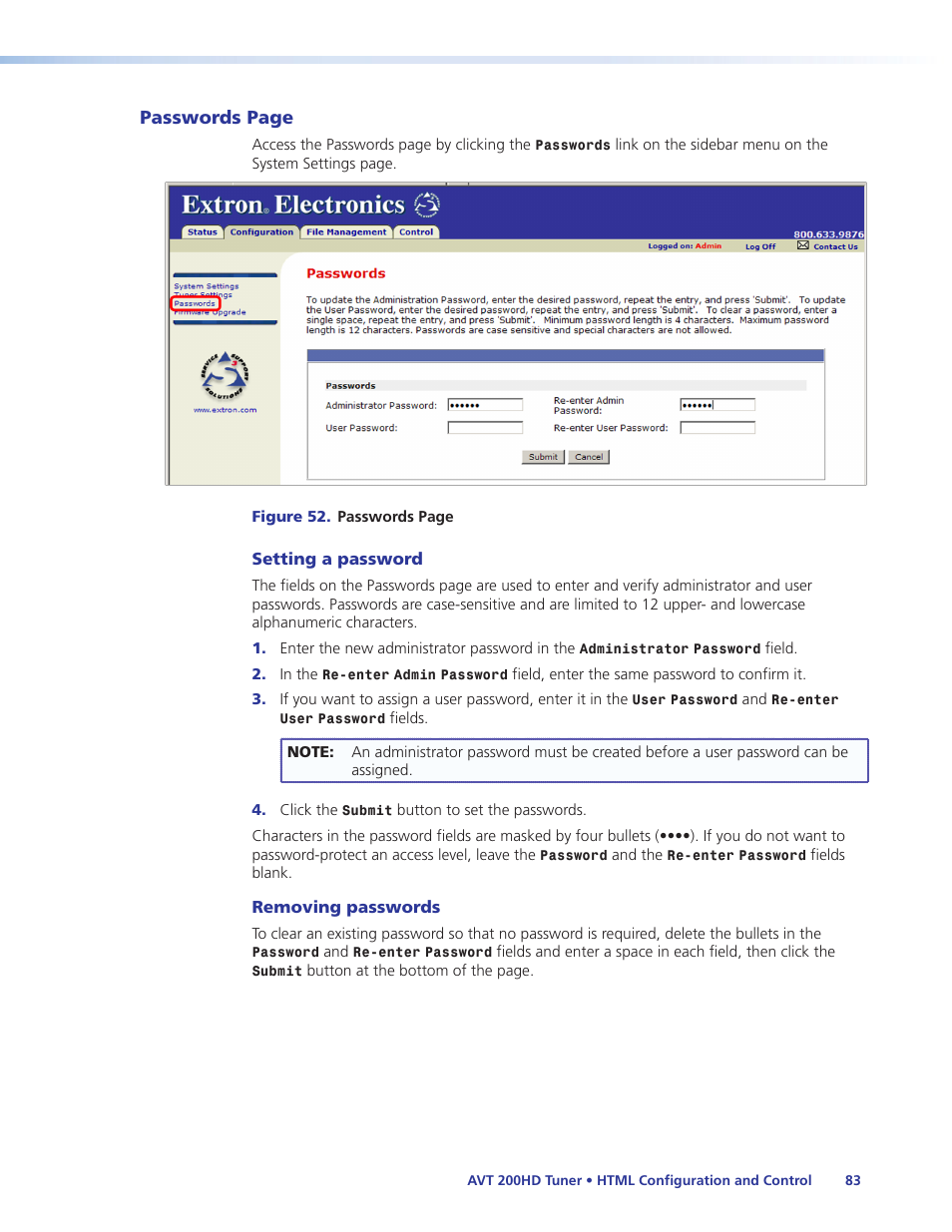 Extron Electronics AVT 200HD User Guide User Manual | Page 89 / 118