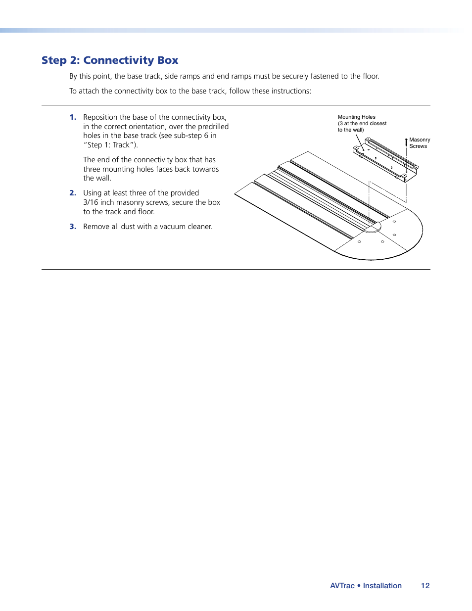 Step 2: connectivity box | Extron Electronics AVTrac (482) User Guide User Manual | Page 18 / 28