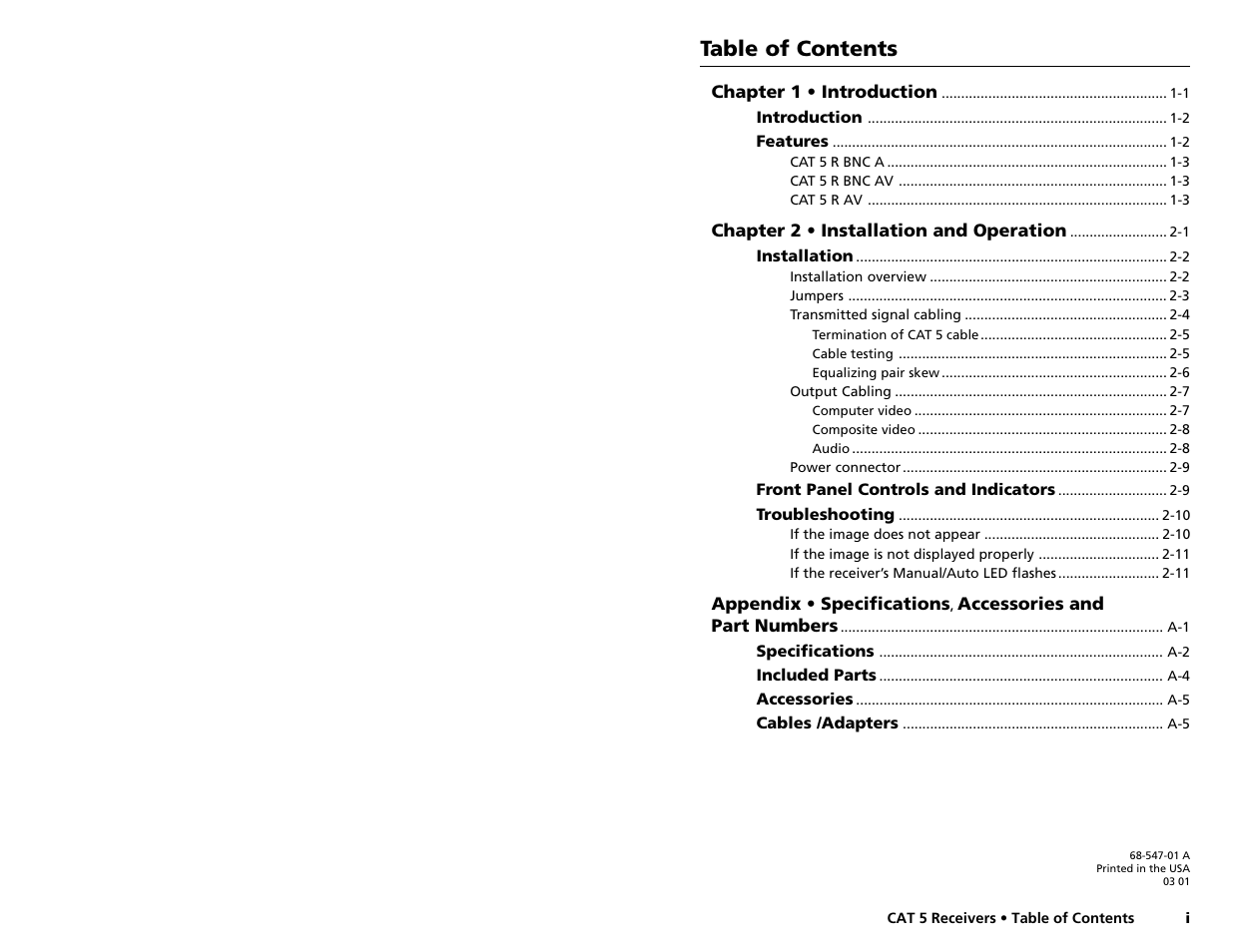 Extron Electronics CAT 5 Receivers User Manual | Page 3 / 15