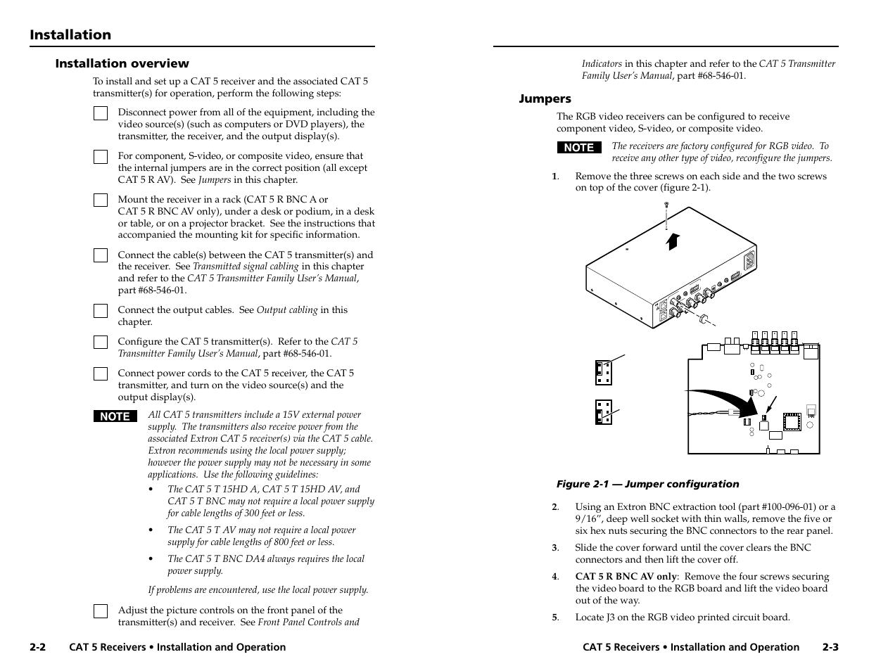 Extron Electronics CAT 5 Receivers User Manual | Page 7 / 15