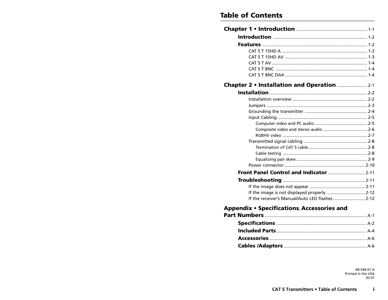 Extron Electronics CAT 5 Transmitters User Manual | Page 3 / 15