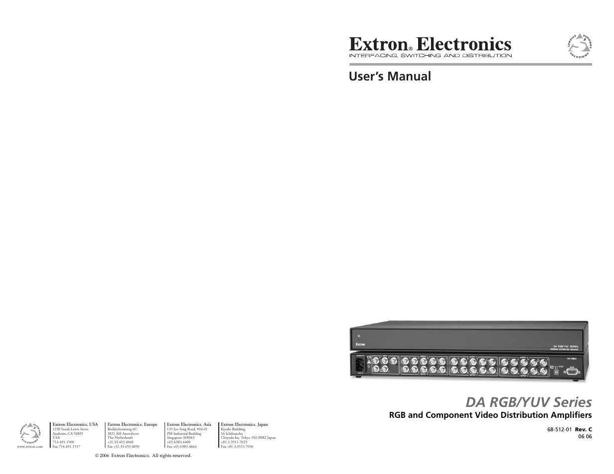 Extron Electronics DA RGB_YUV Series User Manual | 17 pages