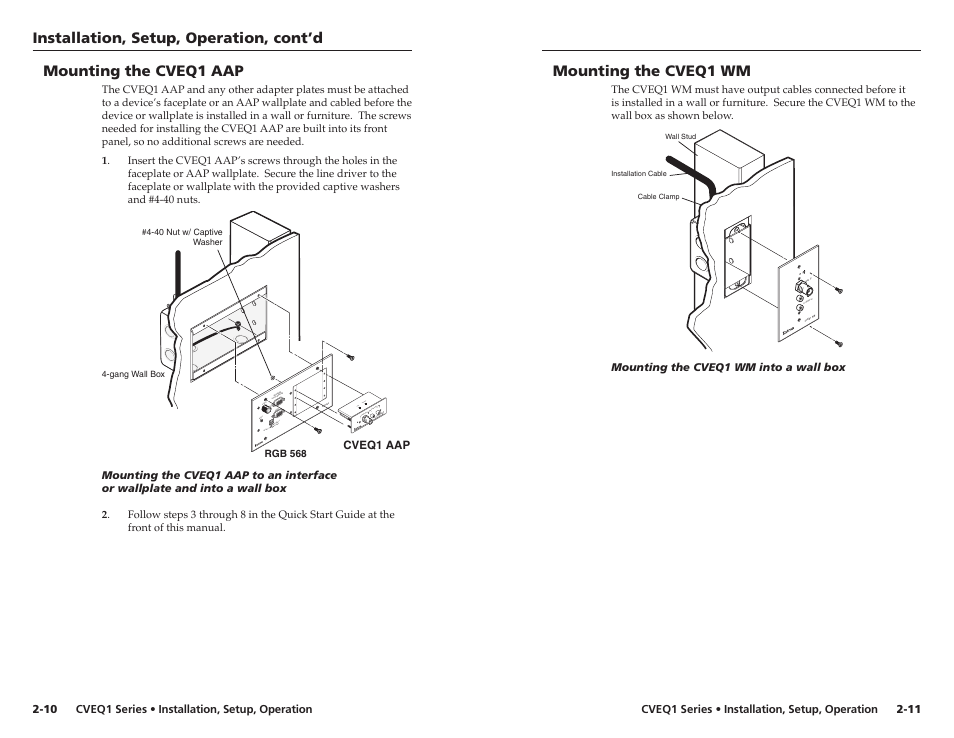 Extron Electronics CVEQ1, CVEQ1 WM, CVEQ1 AAP User Manual | Page 12 / 17