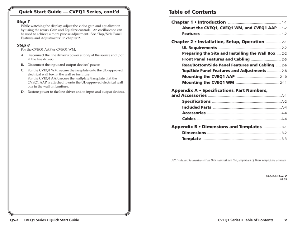 Extron Electronics CVEQ1, CVEQ1 WM, CVEQ1 AAP User Manual | Page 5 / 17