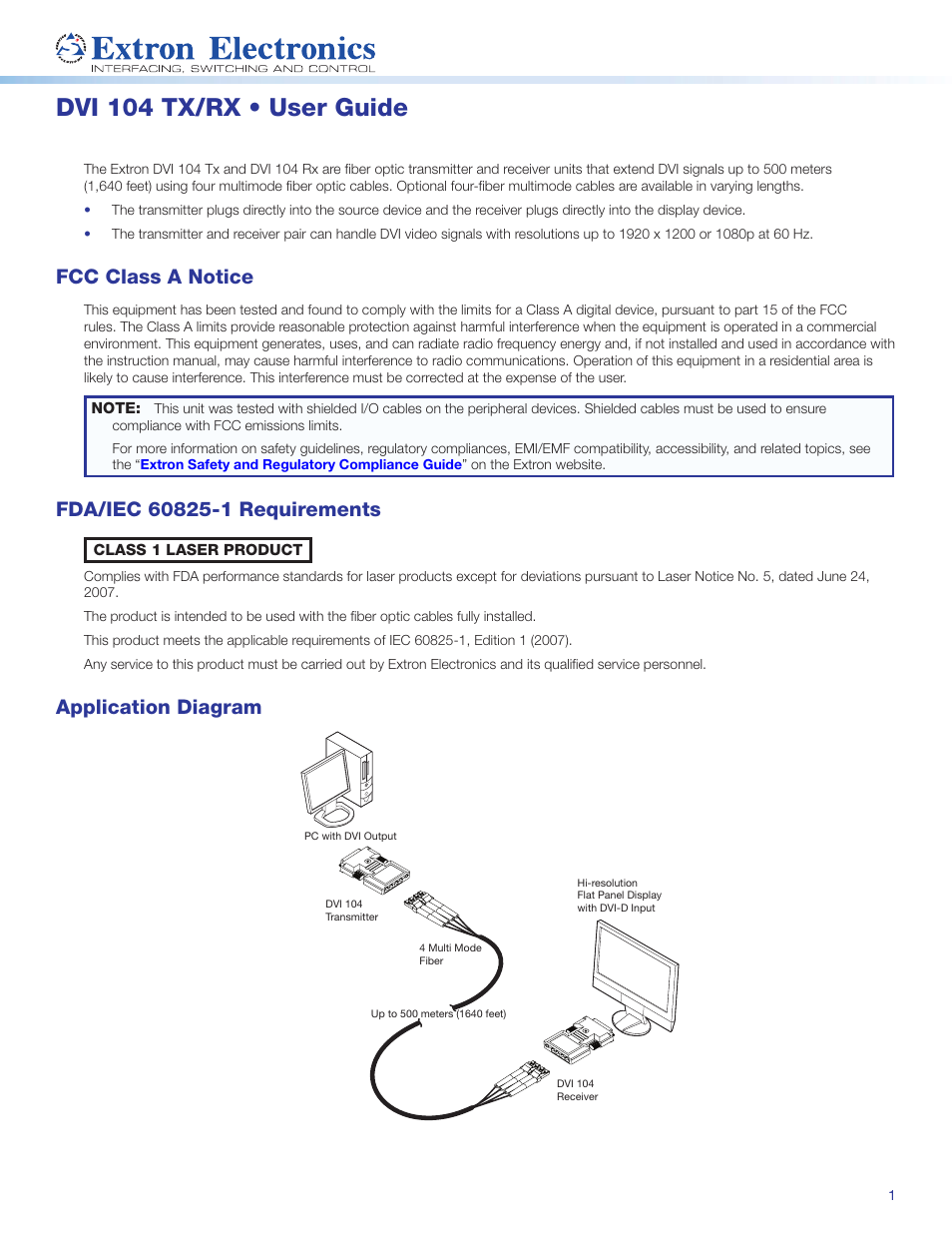 Extron Electronics DVI 104 TX_RX User Guide User Manual | 5 pages