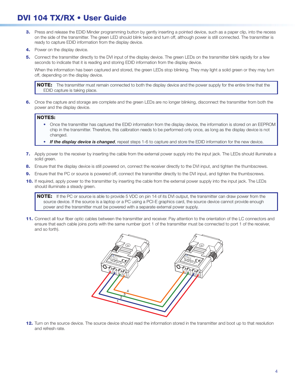 Dvi 104 tx/rx • user guide | Extron Electronics DVI 104 TX_RX User Guide User Manual | Page 4 / 5