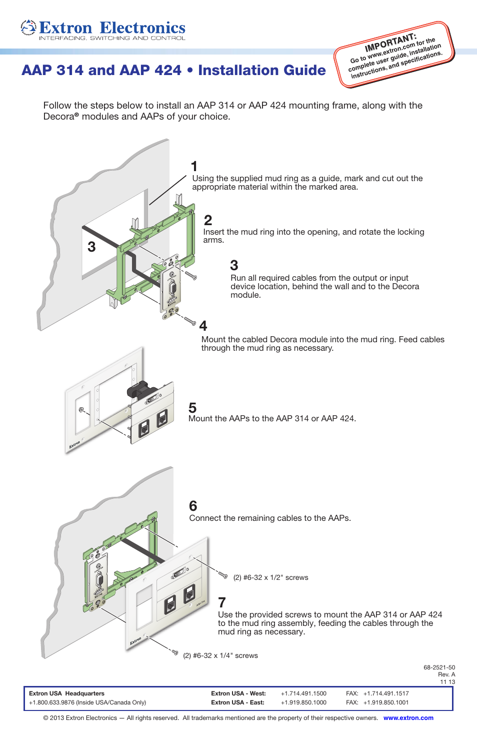 Extron Electronics AAP 424 User Manual | 1 page