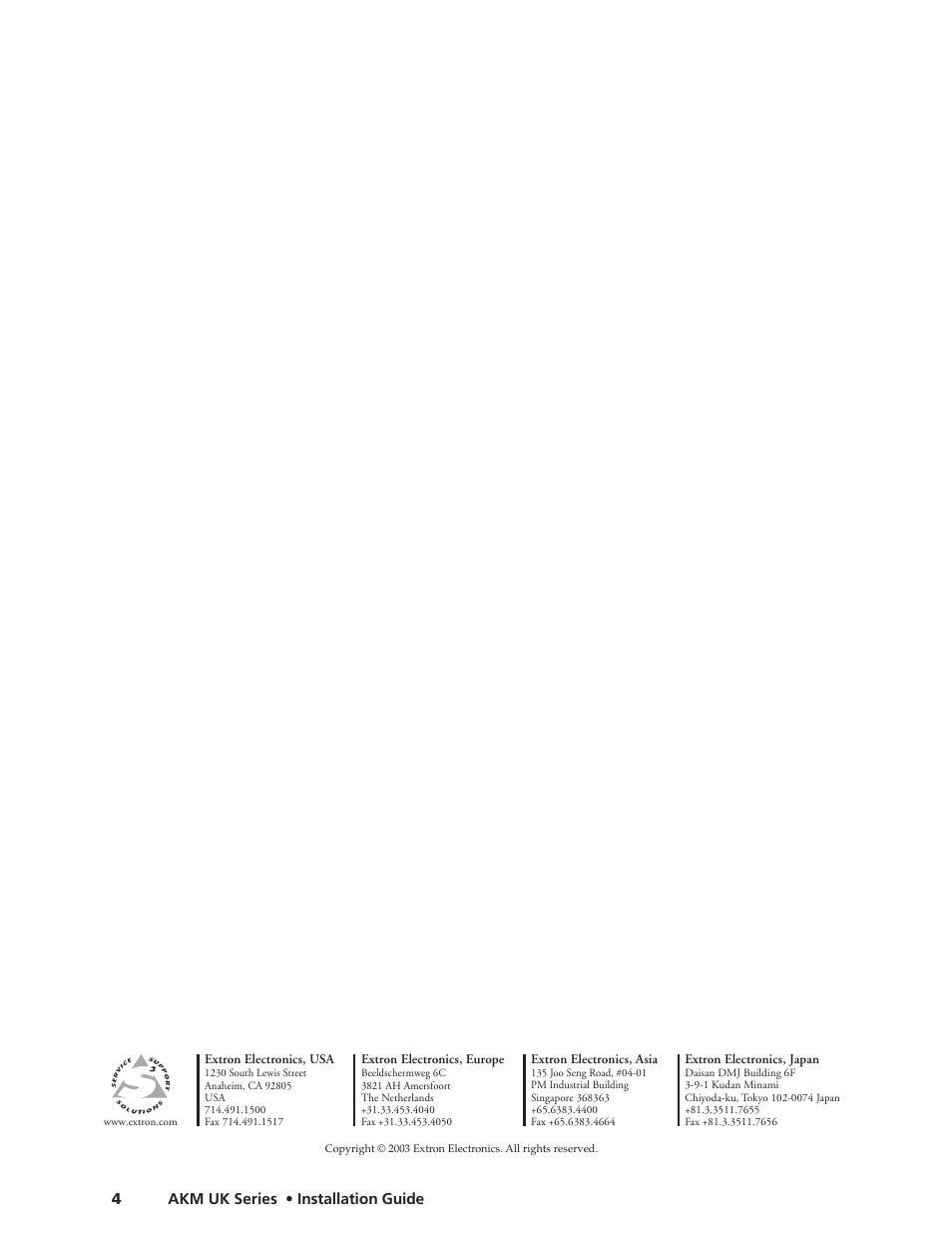 Akm uk series installation guide, cont’d | Extron Electronics AKM UK Series User Manual | Page 4 / 4