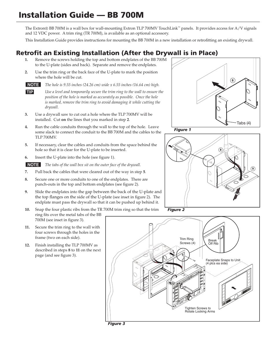 Extron Electronics BB 700M User Manual | 2 pages