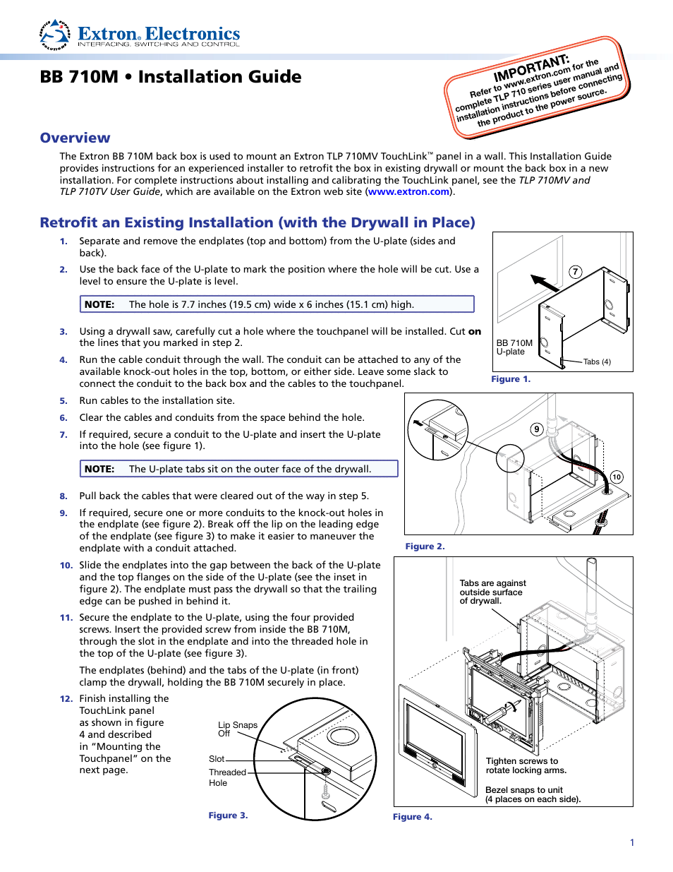 Extron Electronics BB 710M User Manual | 2 pages
