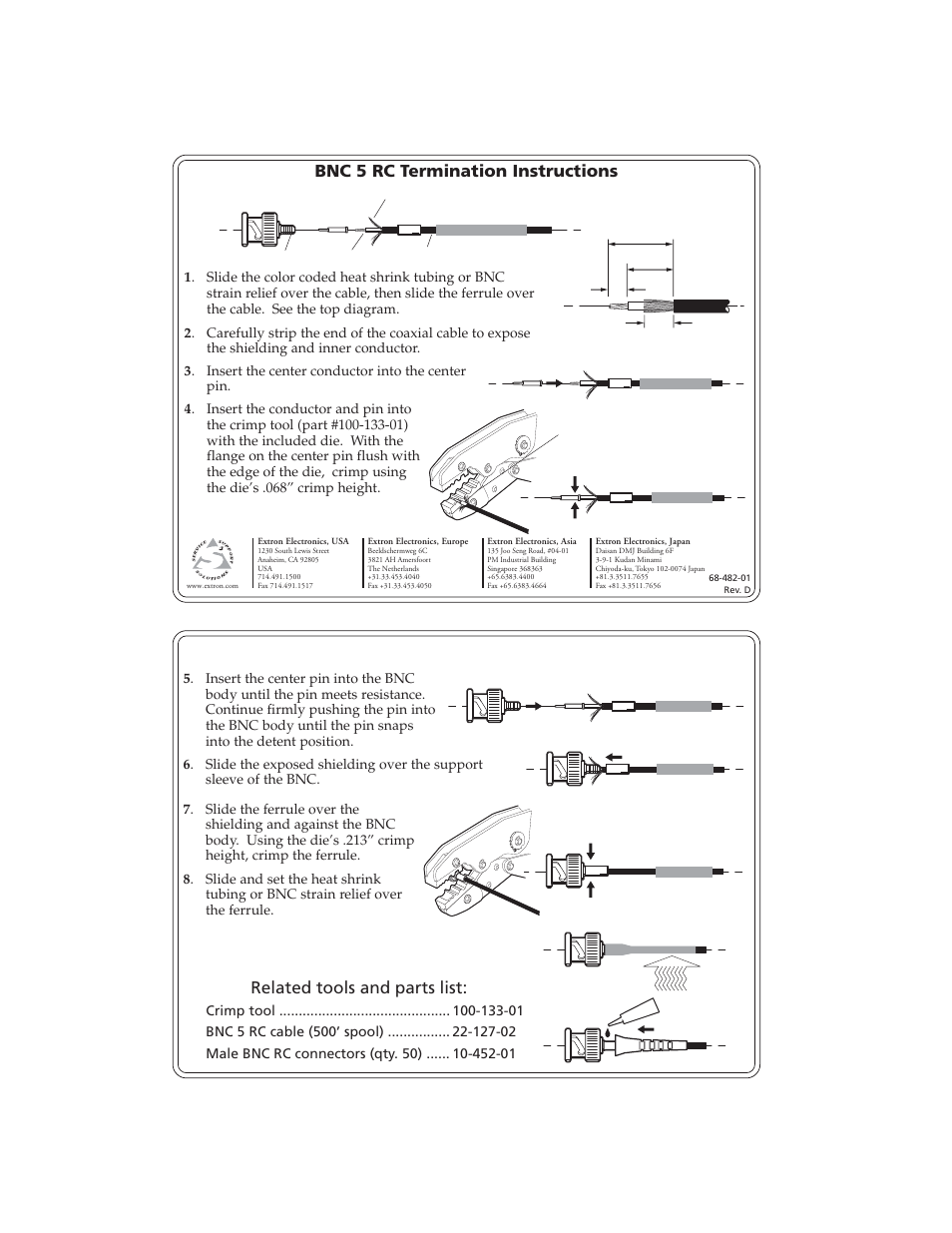 Extron Electronics BNC-5 RC Termination User Manual | 1 page