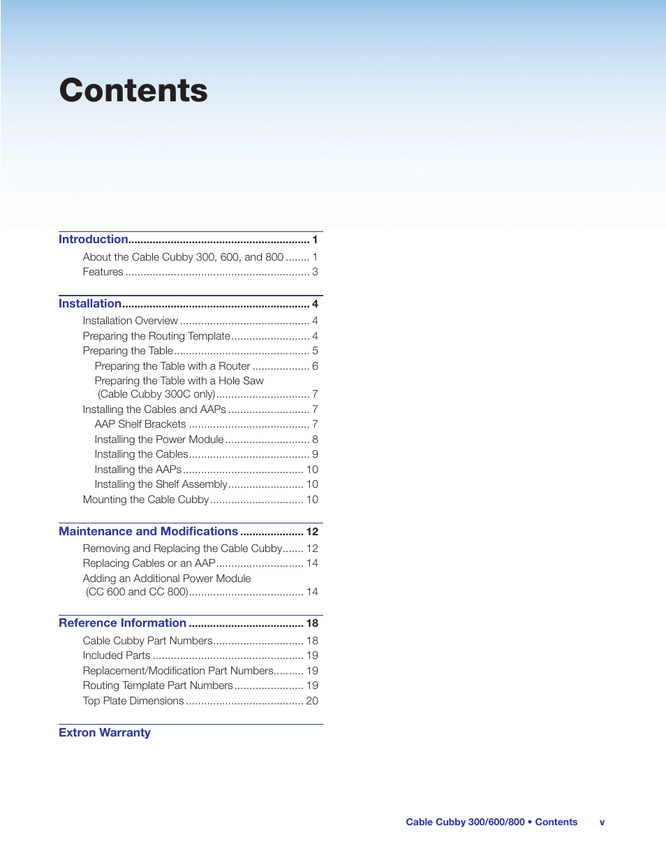 Extron Electronics Cable Cubby 800 User Manual | Page 5 / 27