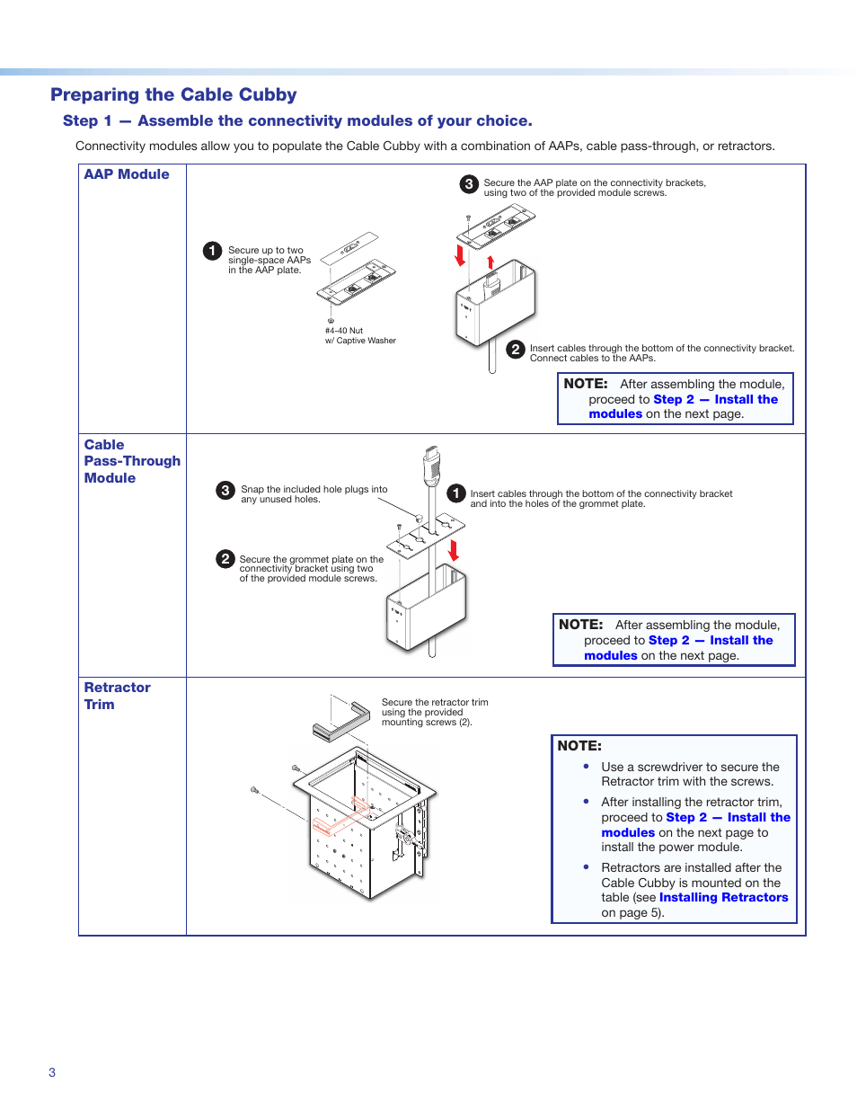 Preparing the cable cubby | Extron Electronics Cable Cubby 700 User Manual | Page 3 / 6