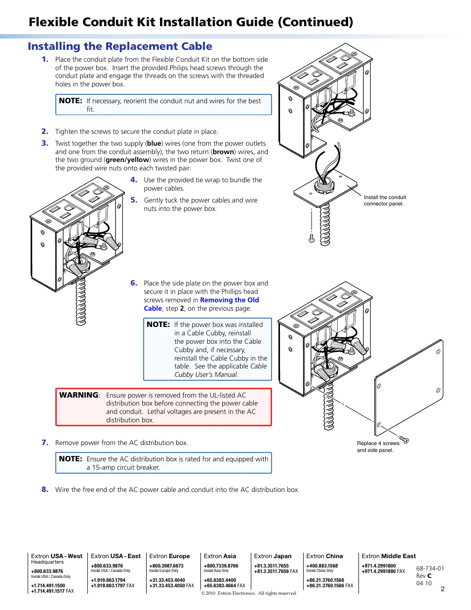 Installing the replacement cable | Extron Electronics Flexible Conduit Kit User Manual | Page 2 / 2