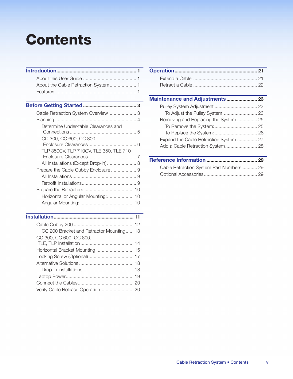 Extron Electronics Cable Retraction System User Guide User Manual | Page 5 / 36