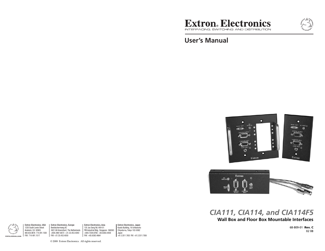 Extron Electronics CIA114F5 User Manual | 17 pages