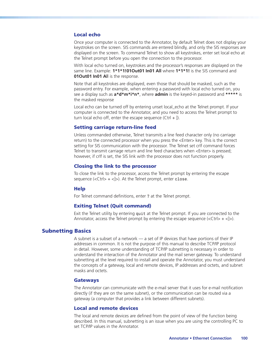 Subnetting basics | Extron Electronics Annotator User Guide User Manual | Page 106 / 108