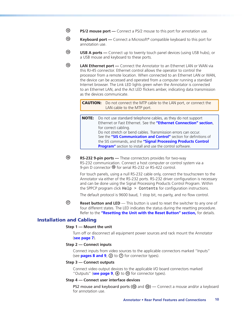 Installation and cabling | Extron Electronics Annotator User Guide User Manual | Page 16 / 108