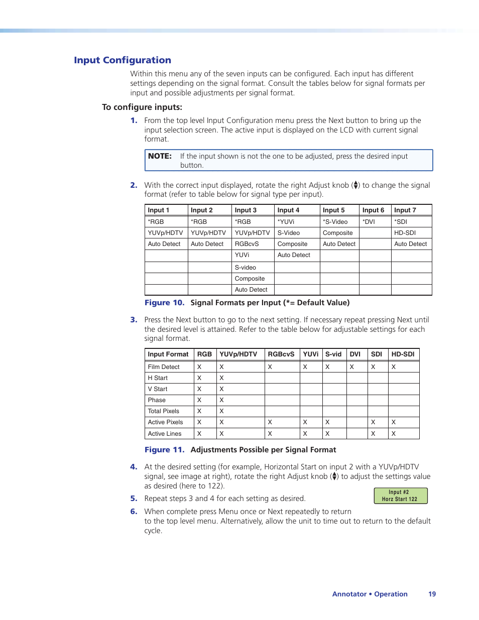 Input configuration | Extron Electronics Annotator User Guide User Manual | Page 25 / 108