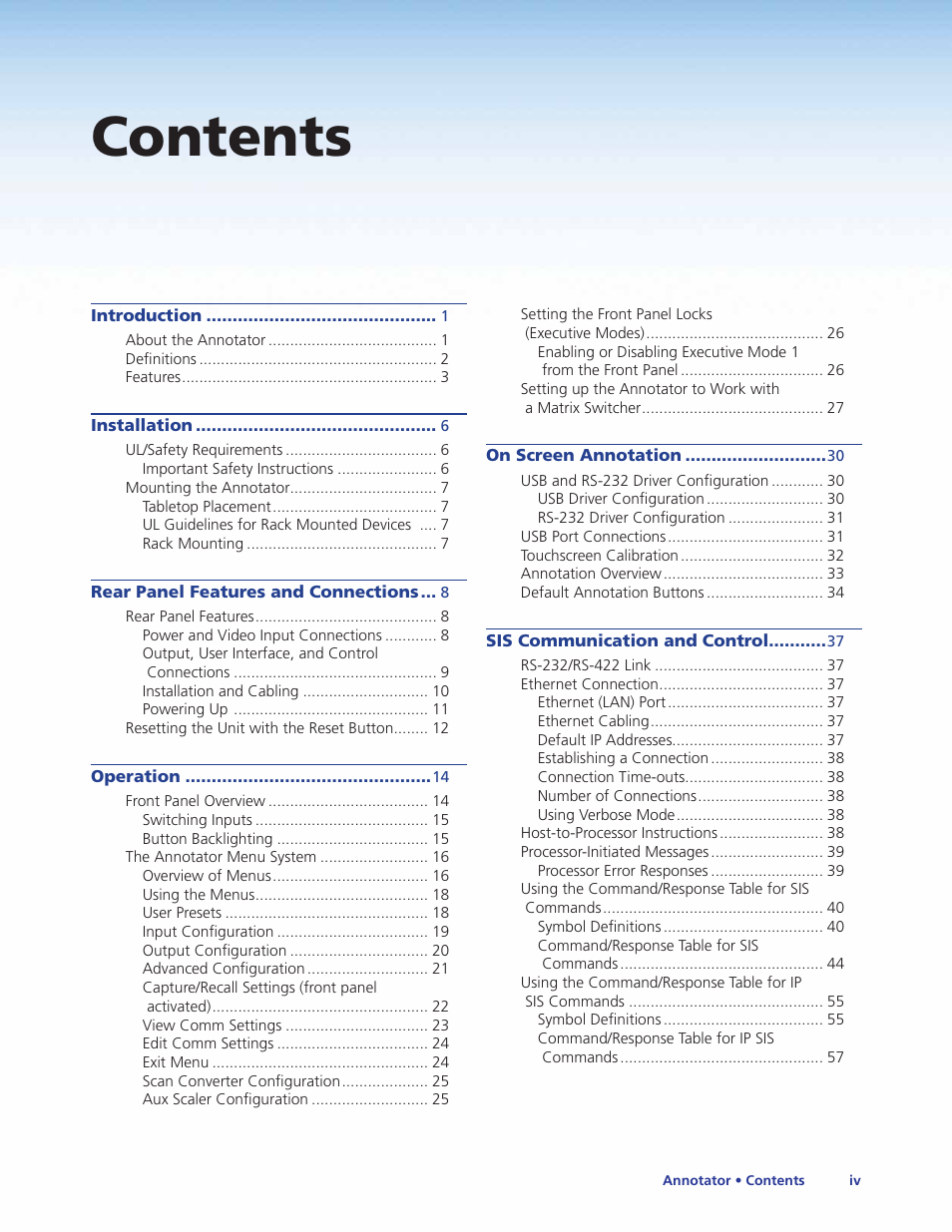 Extron Electronics Annotator User Guide User Manual | Page 5 / 108