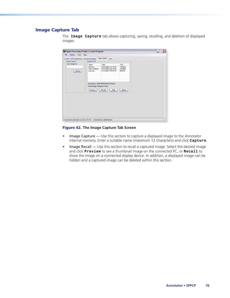 Image capture tab | Extron Electronics Annotator User Guide User Manual | Page 82 / 108