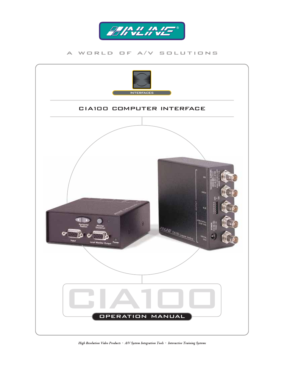 Extron Electronics CIA100 User Manual | 14 pages