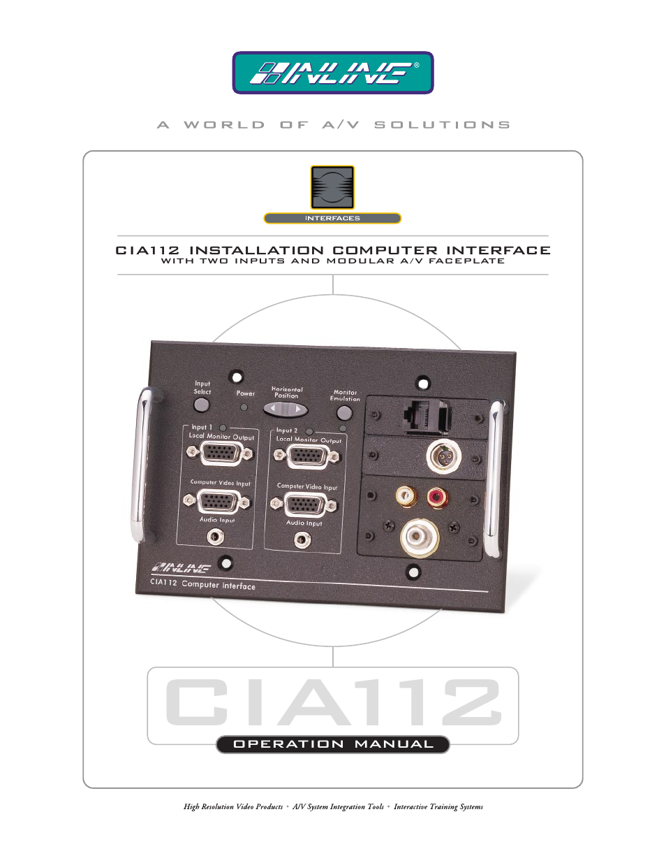 Extron Electronics CIA112 User Manual | 18 pages