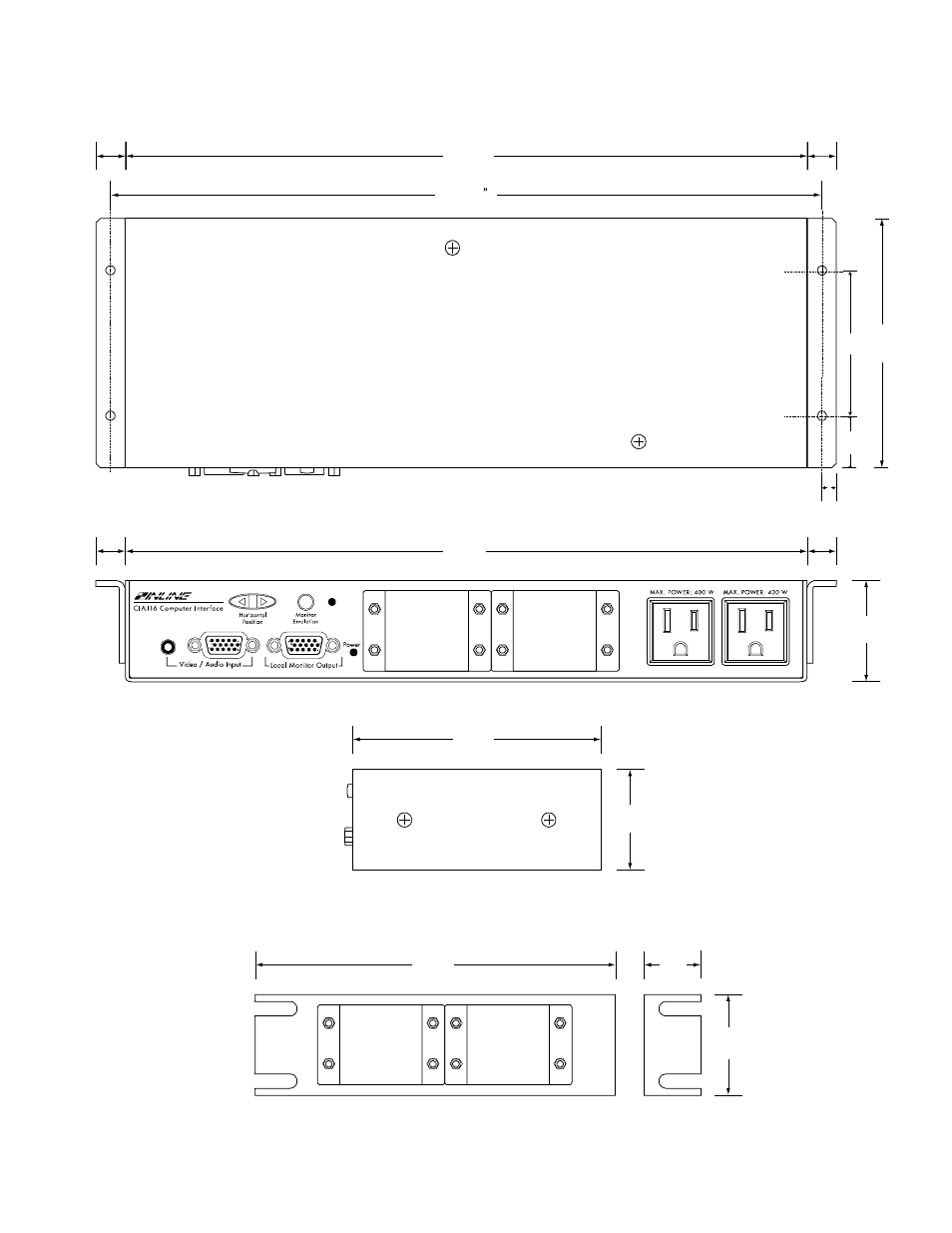Cia116 dimensions | Extron Electronics CIA116 User Manual | Page 17 / 18