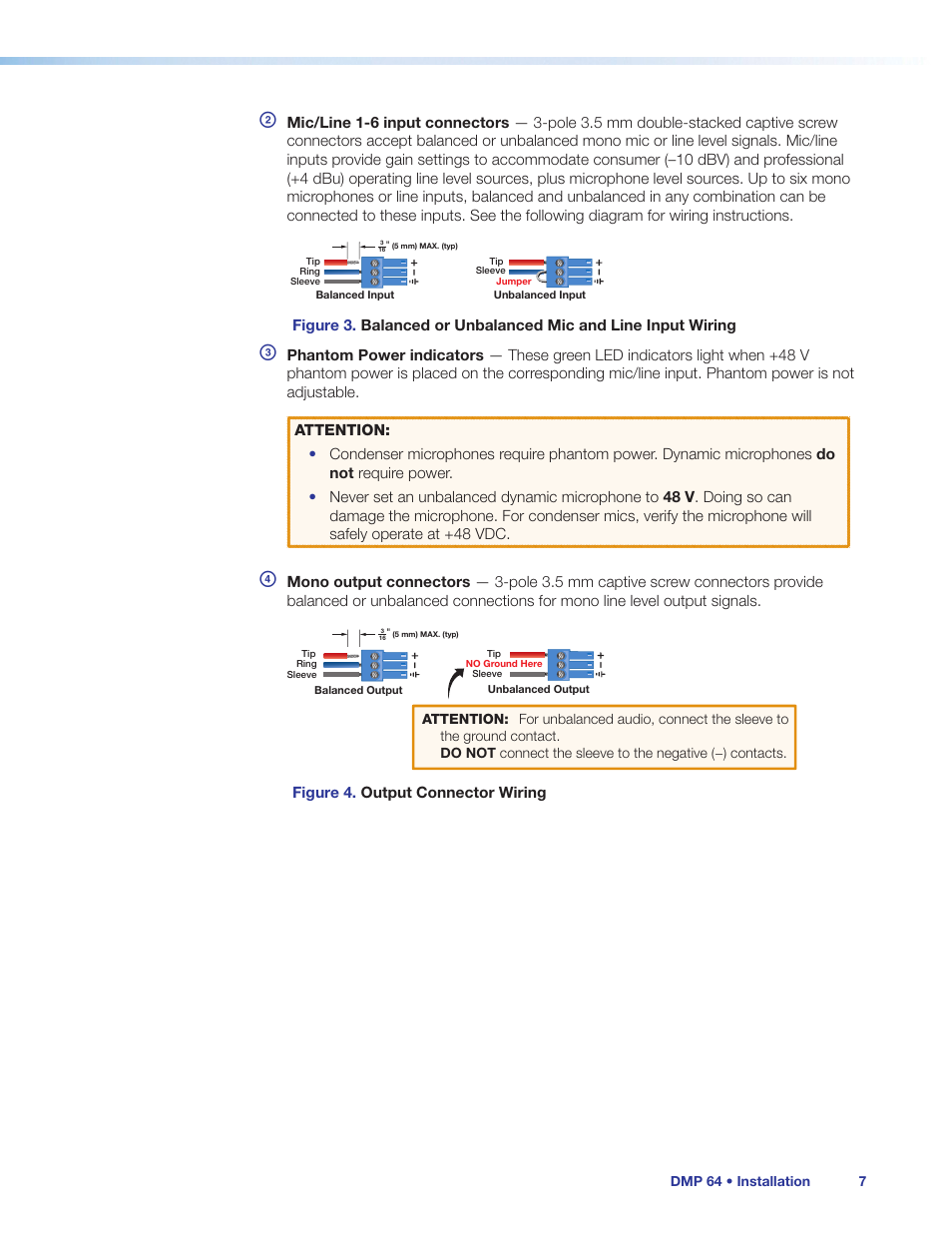 Figure 4. output connector wiring | Extron Electronics DMP 64 User Guide User Manual | Page 13 / 146