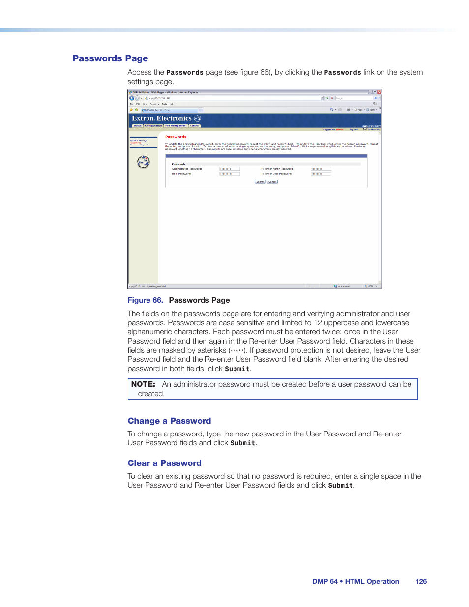 Extron Electronics DMP 64 User Guide User Manual | Page 132 / 146