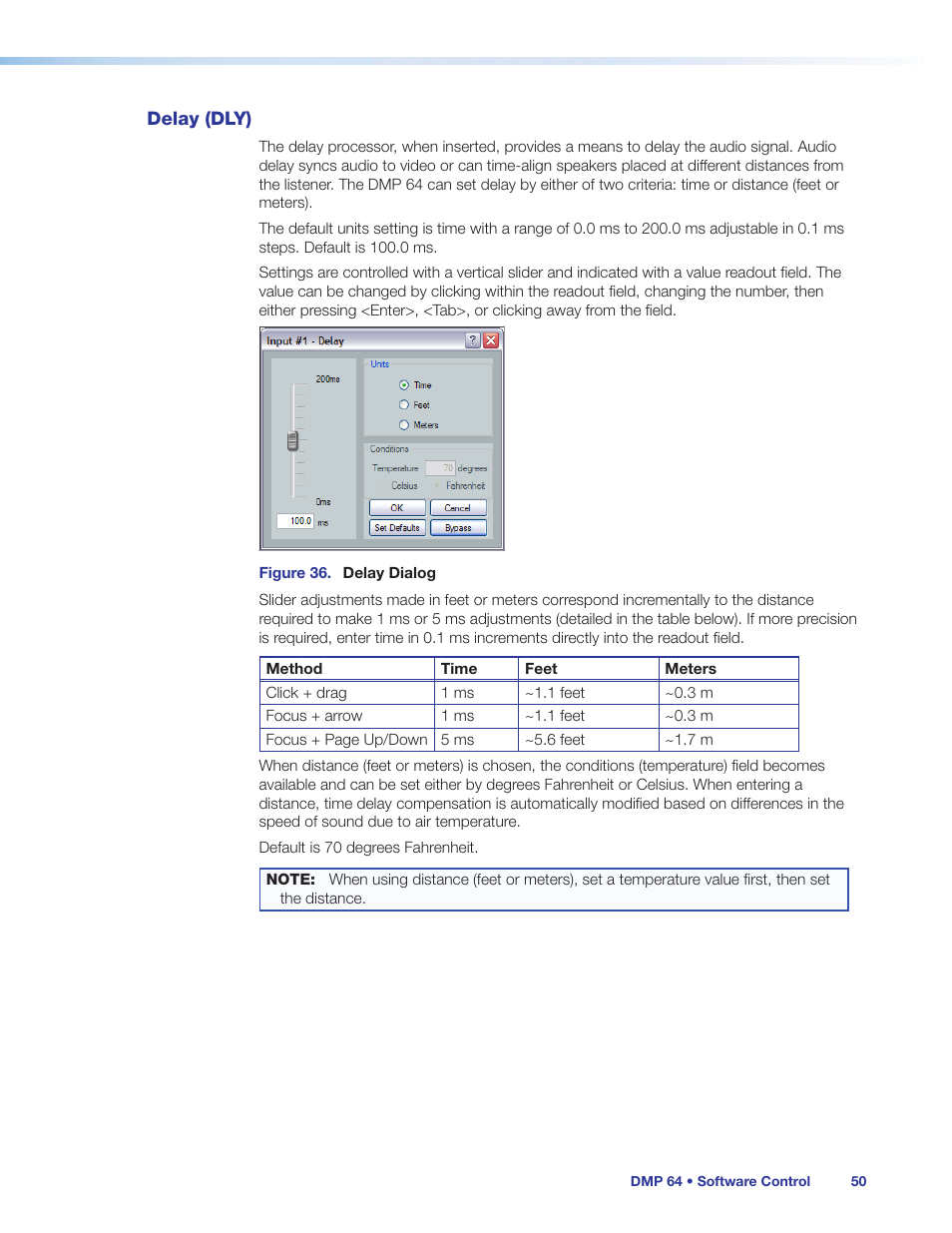 Delay (dly) | Extron Electronics DMP 64 User Guide User Manual | Page 56 / 146