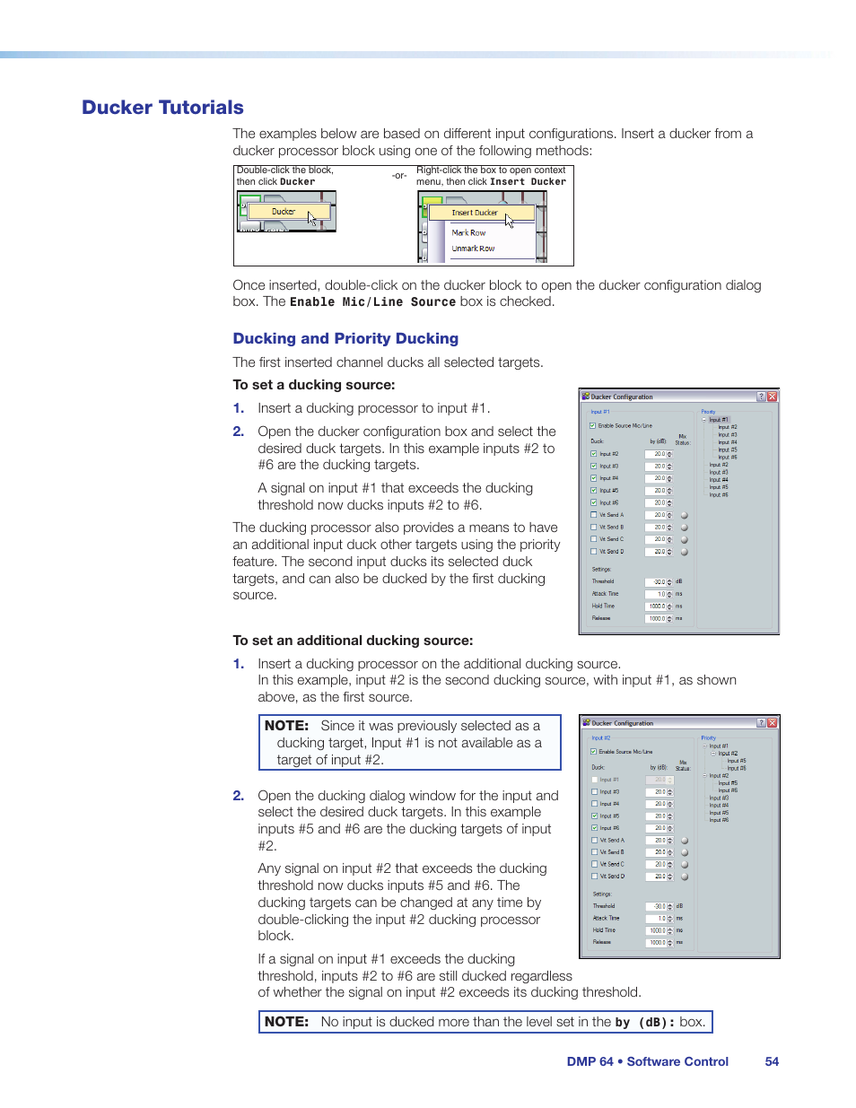 Ducker tutorials | Extron Electronics DMP 64 User Guide User Manual | Page 60 / 146