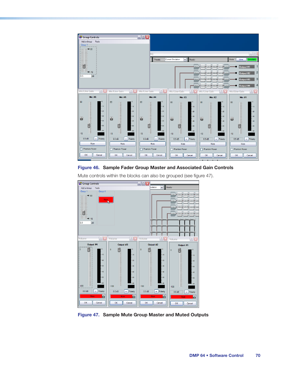 See figure 46). if one fader r | Extron Electronics DMP 64 User Guide User Manual | Page 76 / 146