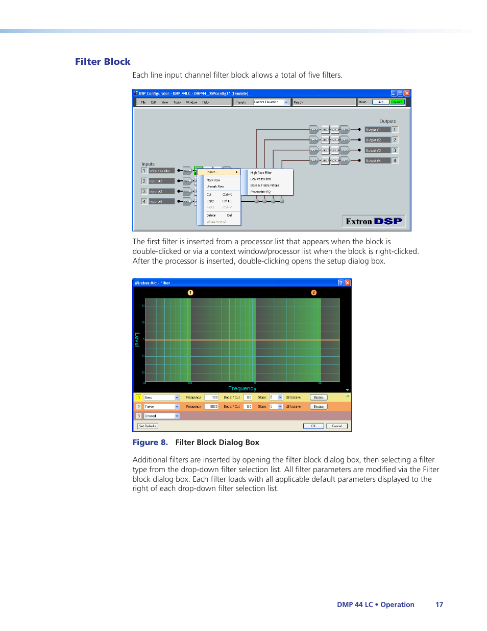 Filter block | Extron Electronics DMP 44 LC User Guide User Manual | Page 23 / 81