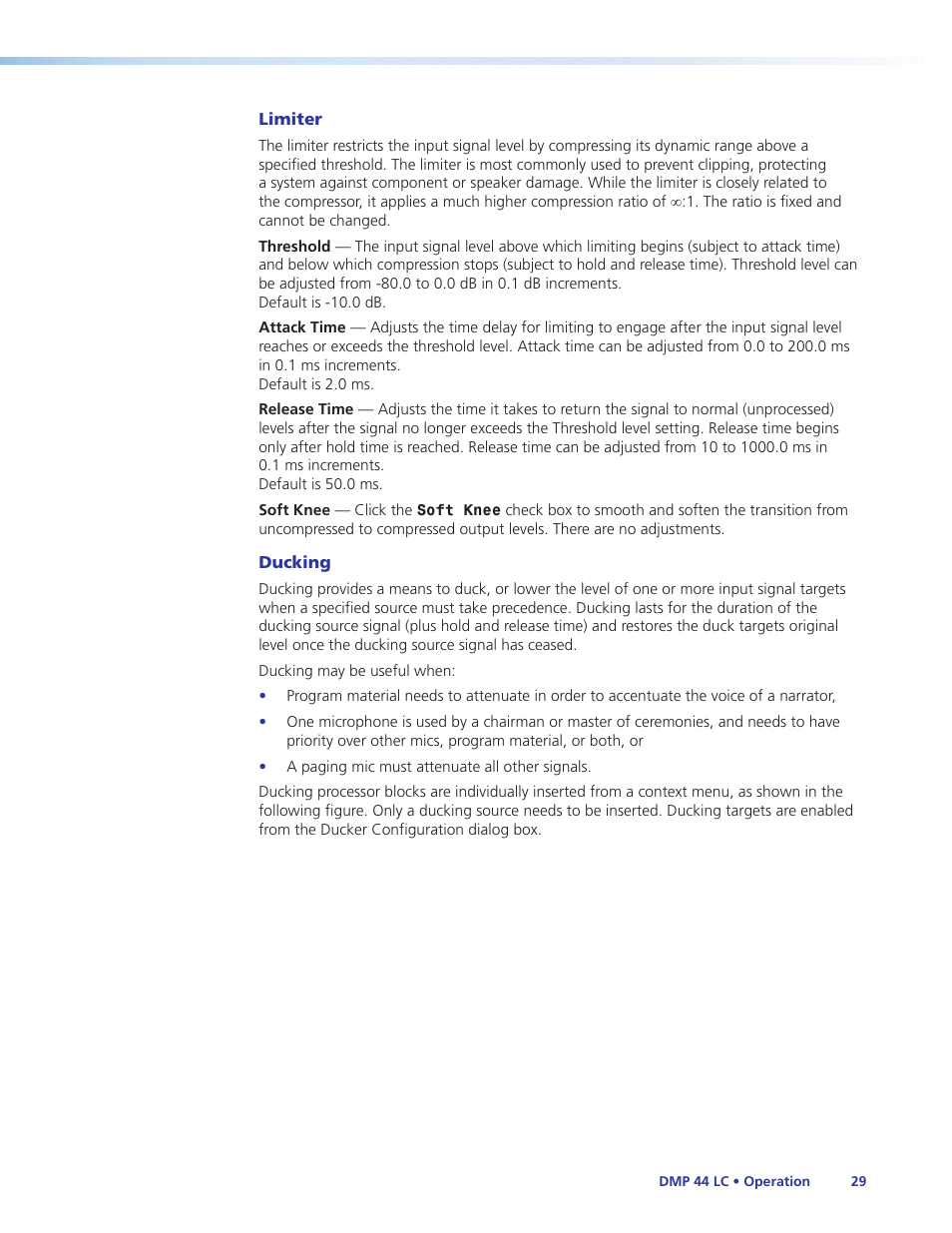 Extron Electronics DMP 44 LC User Guide User Manual | Page 35 / 81