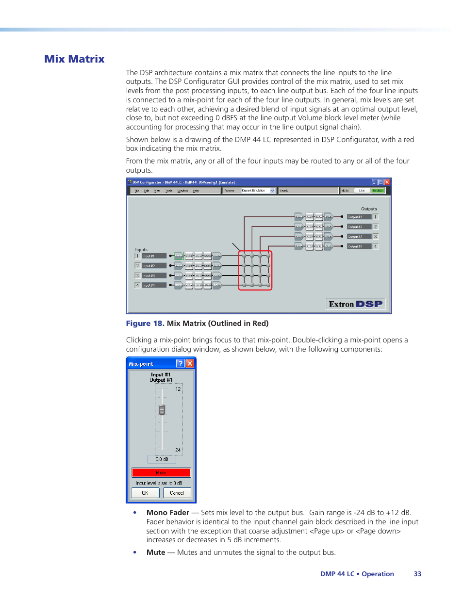 Mix matrix | Extron Electronics DMP 44 LC User Guide User Manual | Page 39 / 81