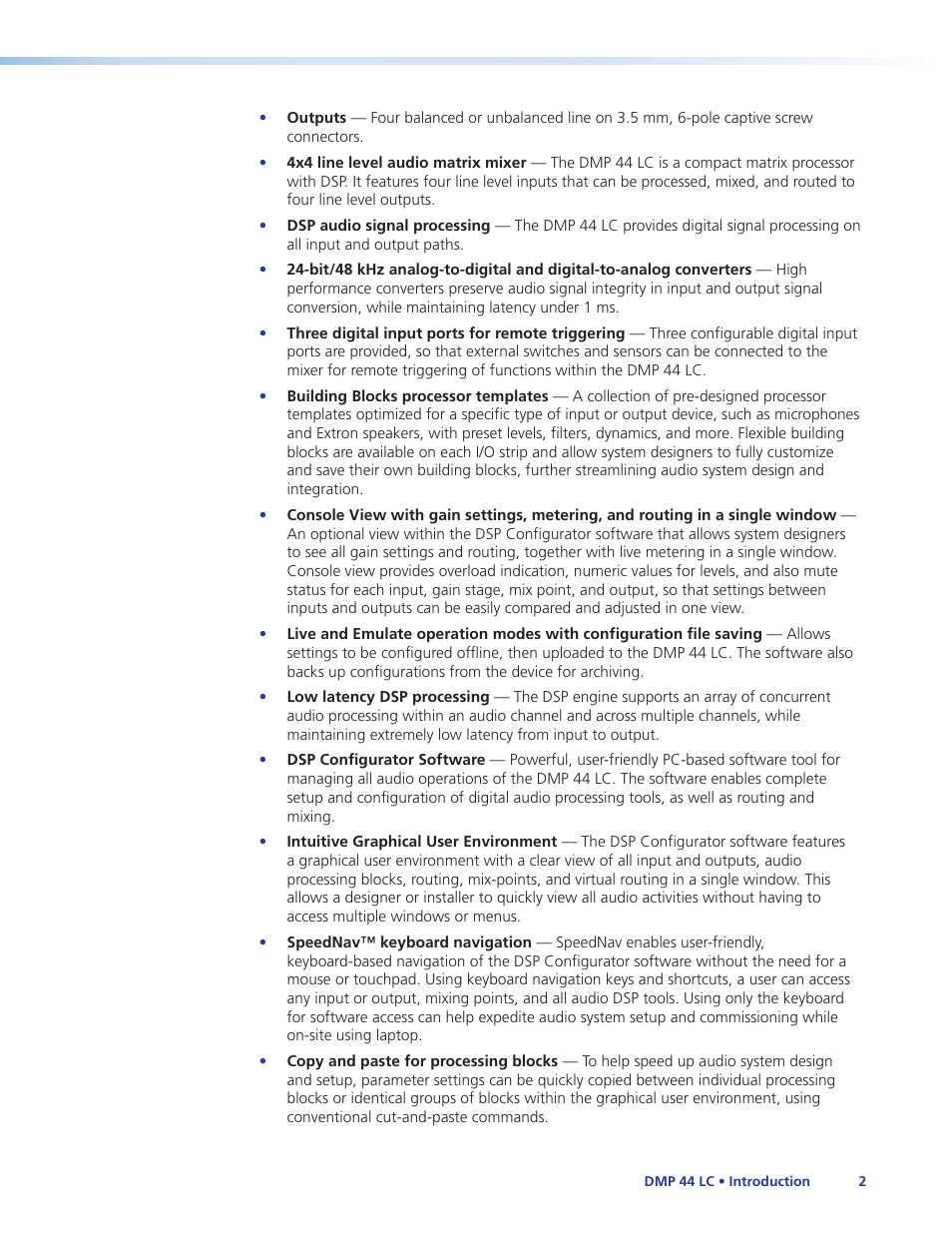 Extron Electronics DMP 44 LC User Guide User Manual | Page 8 / 81