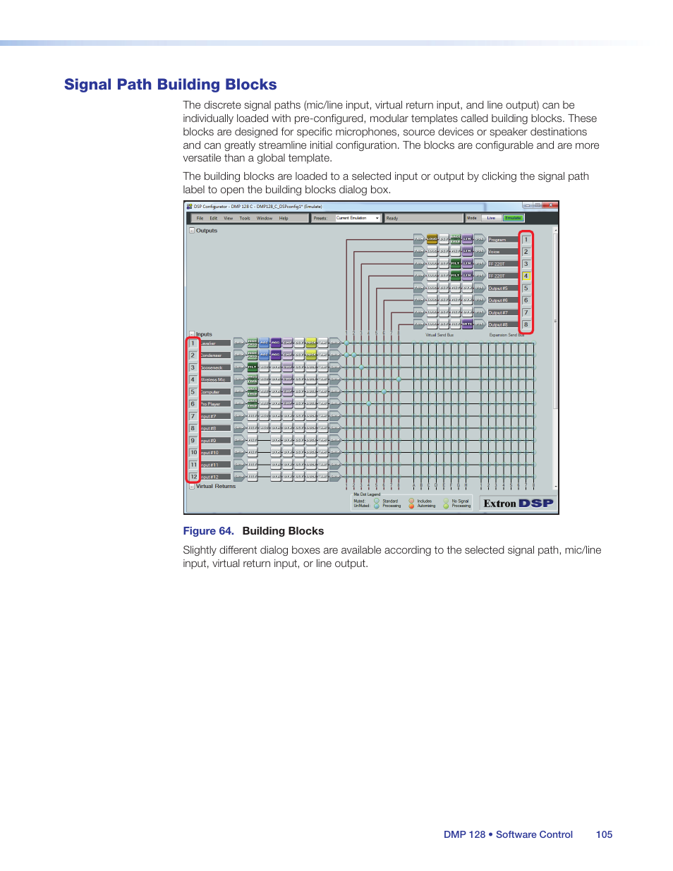 Signal path building blocks, Om another computer to use on yours (see | Extron Electronics DMP 128 User Guide User Manual | Page 111 / 205