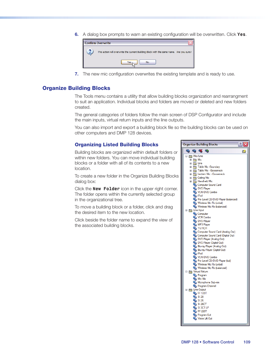 Organize building blocks | Extron Electronics DMP 128 User Guide User Manual | Page 115 / 205