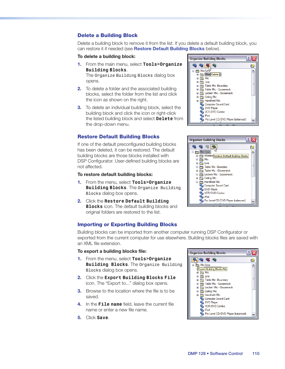 Extron Electronics DMP 128 User Guide User Manual | Page 116 / 205