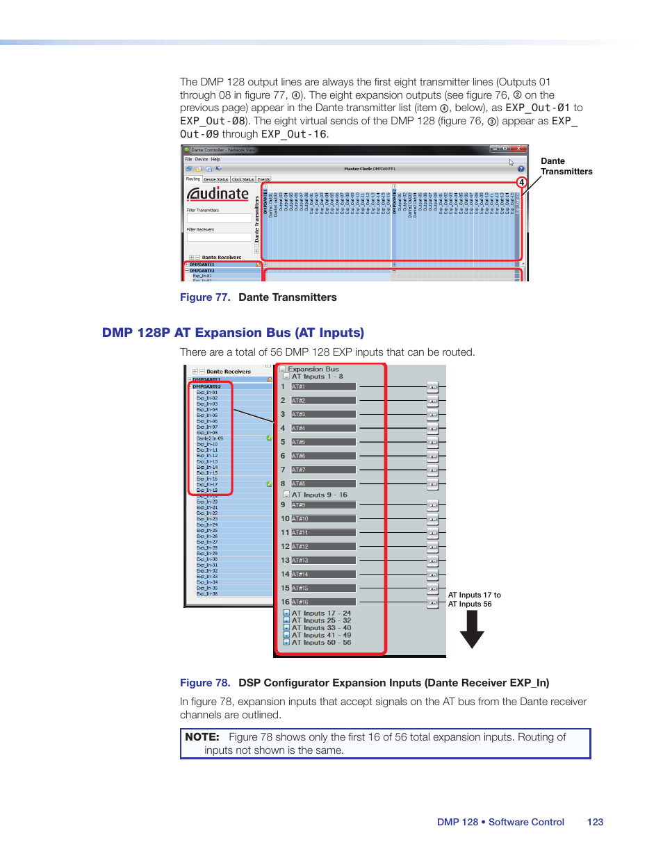 Dmp 128p at expansion bus (at inputs) | Extron Electronics DMP 128 User Guide User Manual | Page 129 / 205