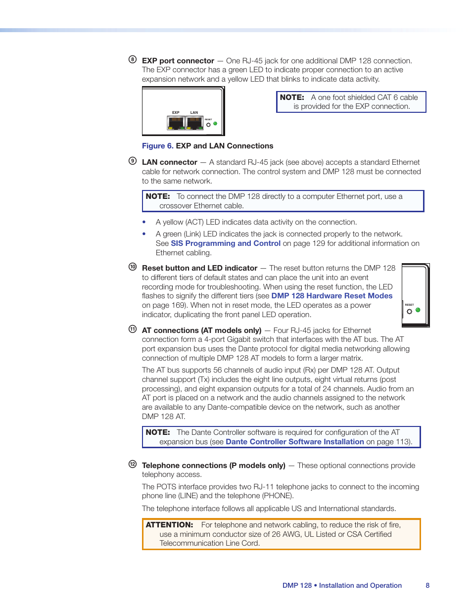 Extron Electronics DMP 128 User Guide User Manual | Page 14 / 205