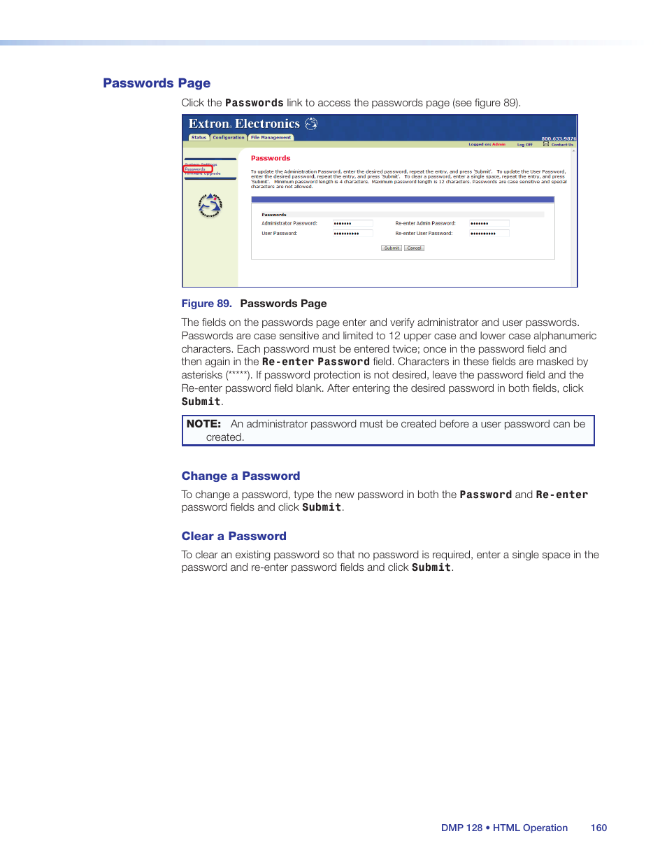 Extron Electronics DMP 128 User Guide User Manual | Page 166 / 205